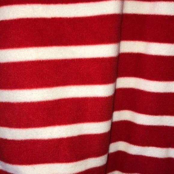 OshKosh Girls Red & White Striped Fleece Pullover Size 12 - Picture 2 of 6